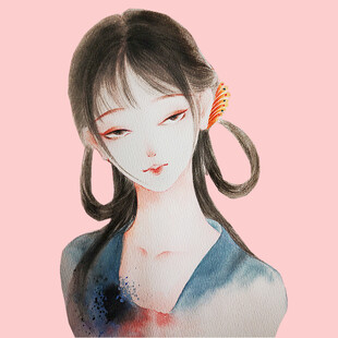 古风双马尾少女插画