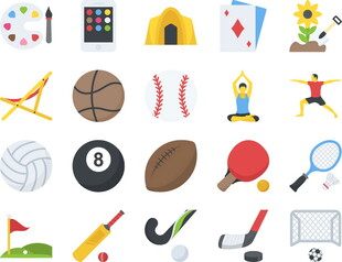 多样运动器材图标