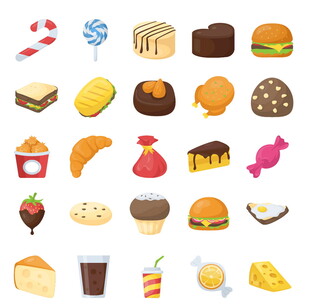 多样美味零食图标