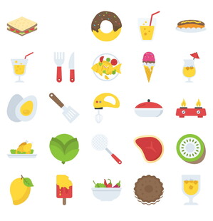 多样美食图标集合