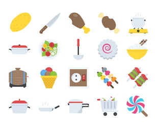 多样厨房与美食图标