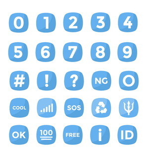 蓝色数字及符号功能按钮