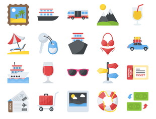 夏日度假元素图标