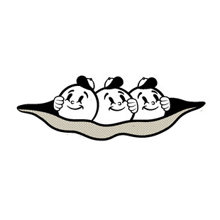三颗萌趣豆荚里的豆子