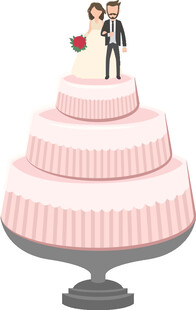 浪漫婚礼多层粉色蛋糕