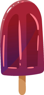 紫红色冰棍插画