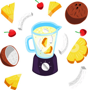 搅拌机制作美味水果饮品
