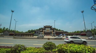 城市道路景观与过往车辆