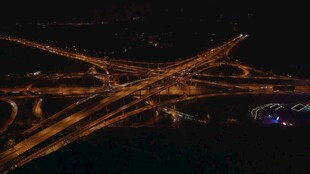 城市立交桥璀璨夜景