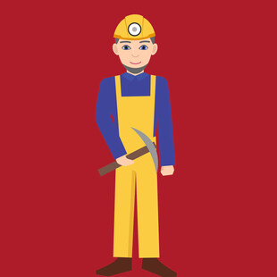 矿工形象插画