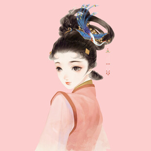 古风佳人发髻精致华美