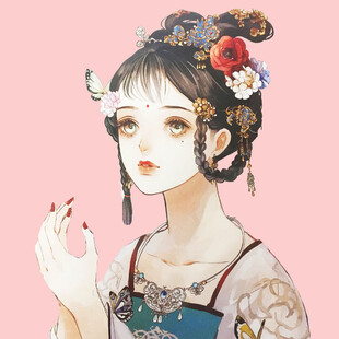 古风美人簪花图