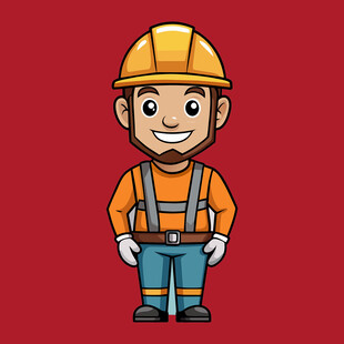 卡通建筑工人形象