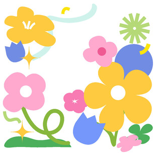 缤纷花朵插画