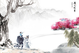 古风山水人物诗意场景