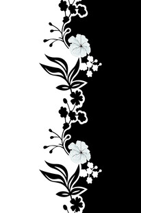 黑白花卉花边图案设计