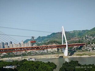重庆壮丽跨江大桥风景