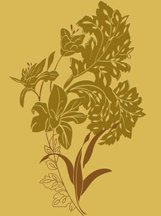 复古植物花卉插画图案