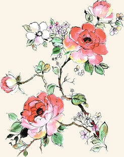手绘花卉图案