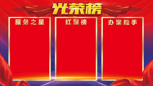 光荣榜展示 三大荣誉板块