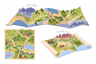 手绘景观地图