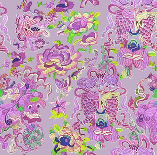 梦幻多彩花卉图案纹理