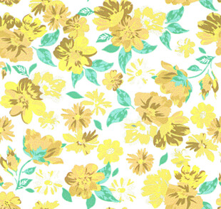 黄色花卉图案背景纹理