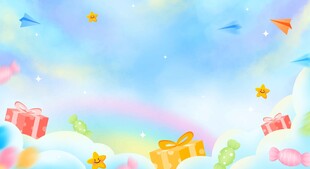 卡通缤纷彩色儿童节海报背景