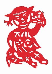 传统剪纸虎娃形象