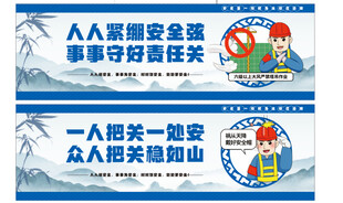 中国风安全生产宣传围挡