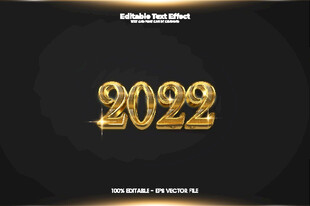2022金色立体数字设计