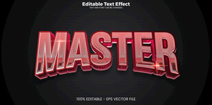 立体红色英文MASTER