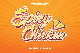 香辣鸡肉主题创意字体设计
