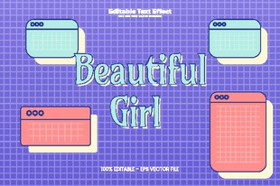 美丽女孩主题卡片设计