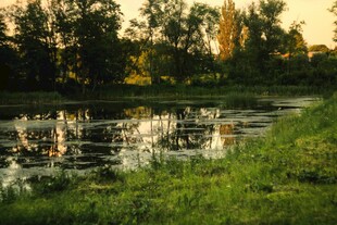 湖畔黄昏美景