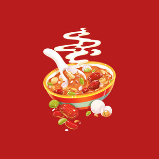 美味热辣火锅插画