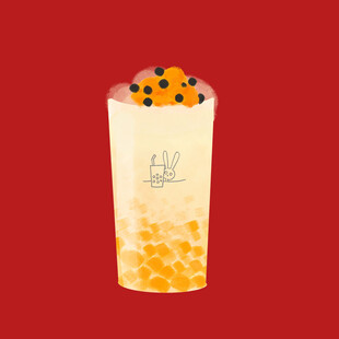 美味珍珠奶茶插画