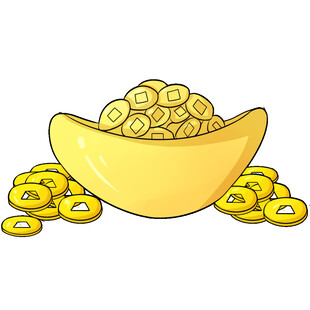 金元宝与散落金币