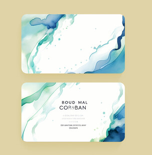 水彩名片