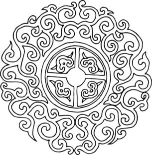 传统中式圆形花纹图案