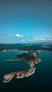 海上岛屿风光俯瞰图