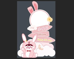 兔子生日指引牌