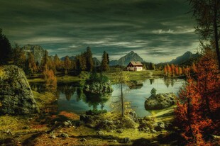 梦幻山水风景油画