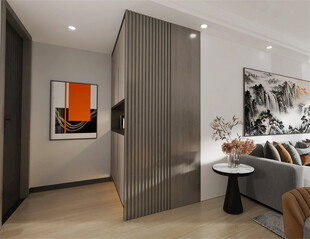 现代简约风客厅与隔断设计
