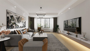 现代简约风客厅室内场景