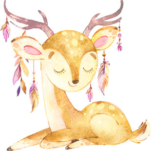 梦幻小鹿插画