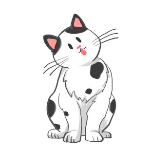 可爱斑点猫插画