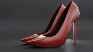 红色尖头高跟鞋时尚单品