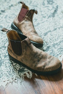 复古脏脏风切尔西靴展示