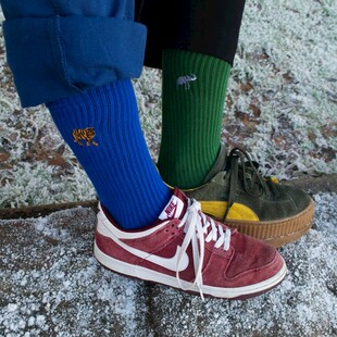 多彩袜子与休闲鞋搭配